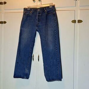 Levi's Men's Straight  501 Jeans in Deep Blue